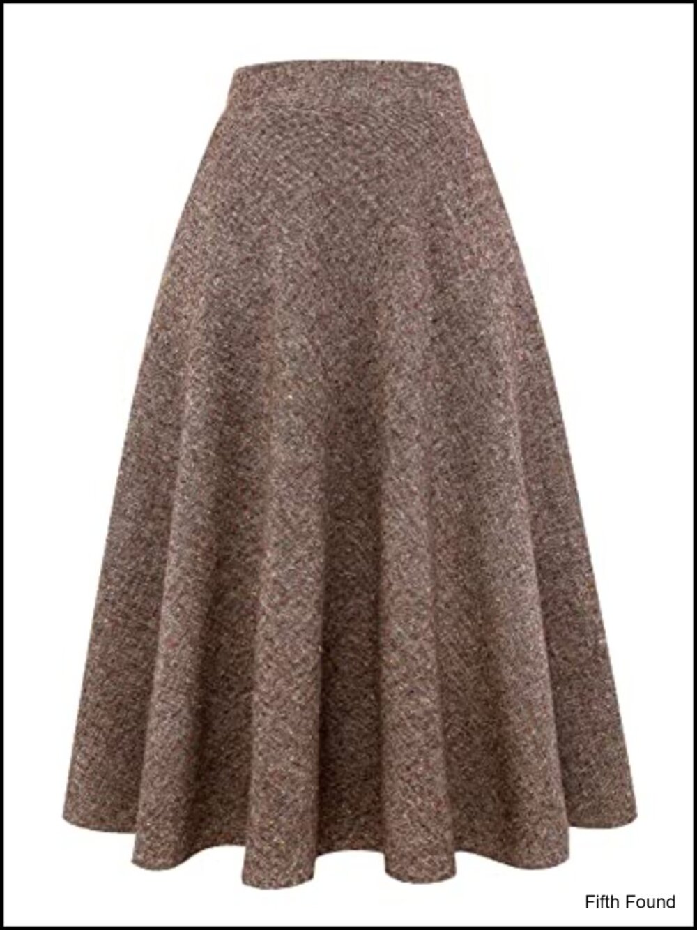 Plaid Wool Blend High Waist A-Line Maxi Skirt